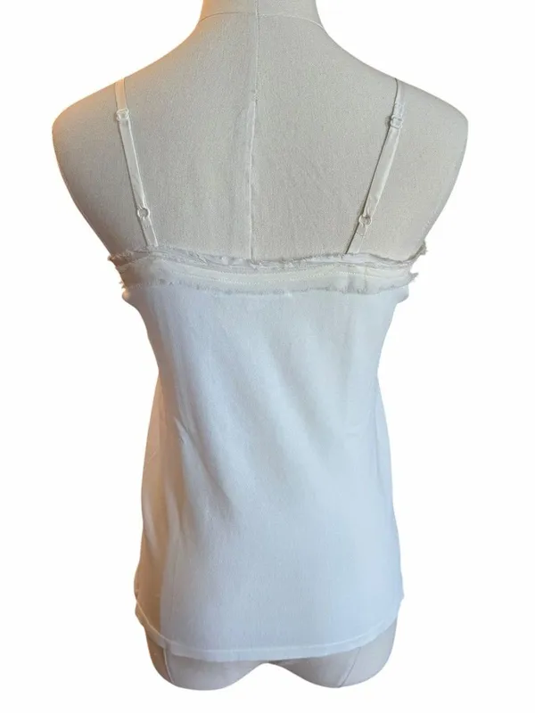 Y2K Fairy Beaded Sheer Silk Cami Halter Top Size S White Coquette Angelcore - Image 4