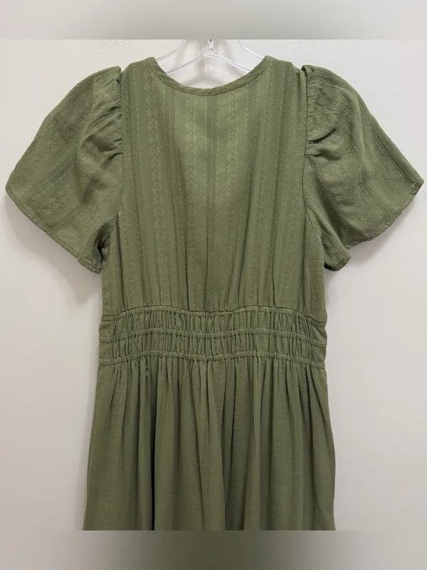 Anthropologie NWT Somerset Tiered Maxi Dress Pockets in Moss Green Size XS NEW - Image 9