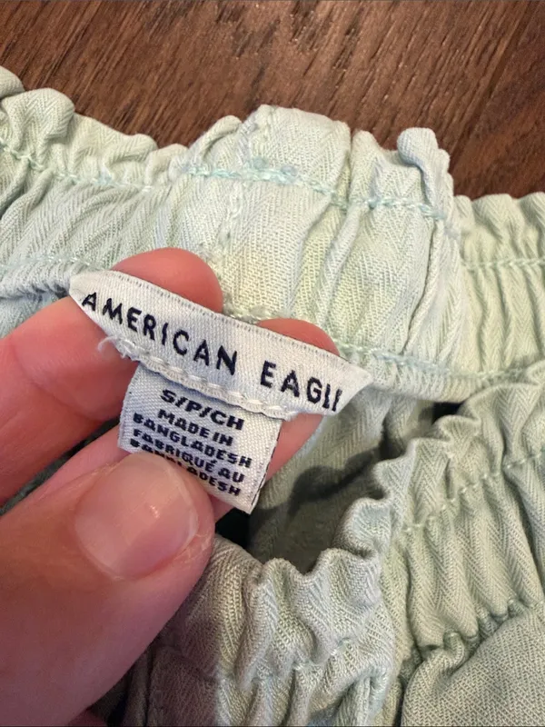 American Eagle Outfitters Women's Light Green Drawstring Shorts Small - C70-010 - Image 2