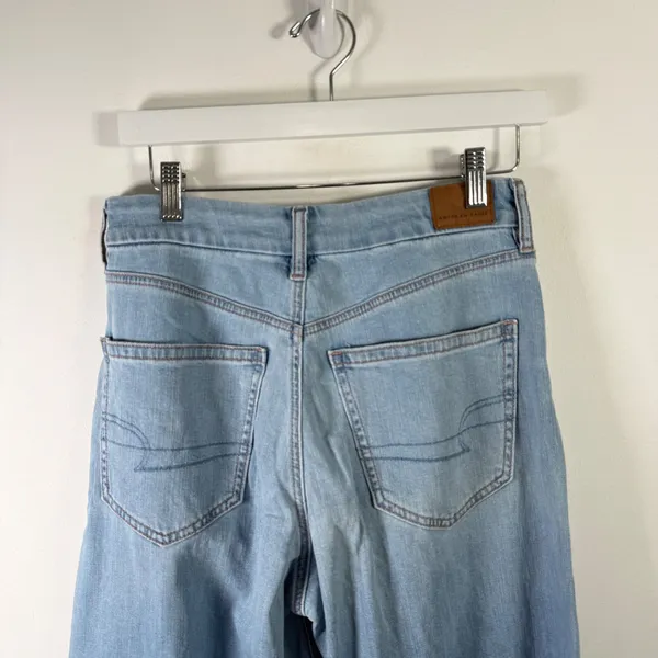 American Eagle Curvy Super High Rise Baggy Wide Leg Jeans Medium Wash Womens 6? - Image 7