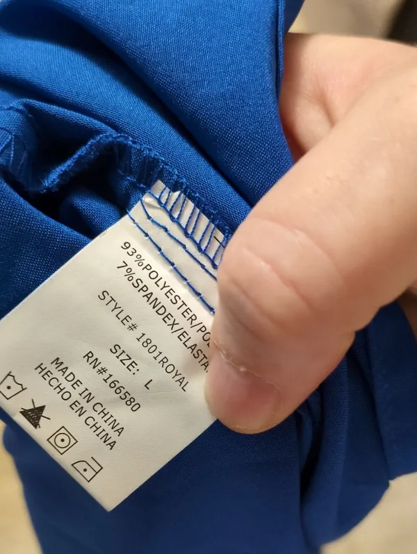 Elite Med Royal Blue Scrub Top Size Large - Image 7