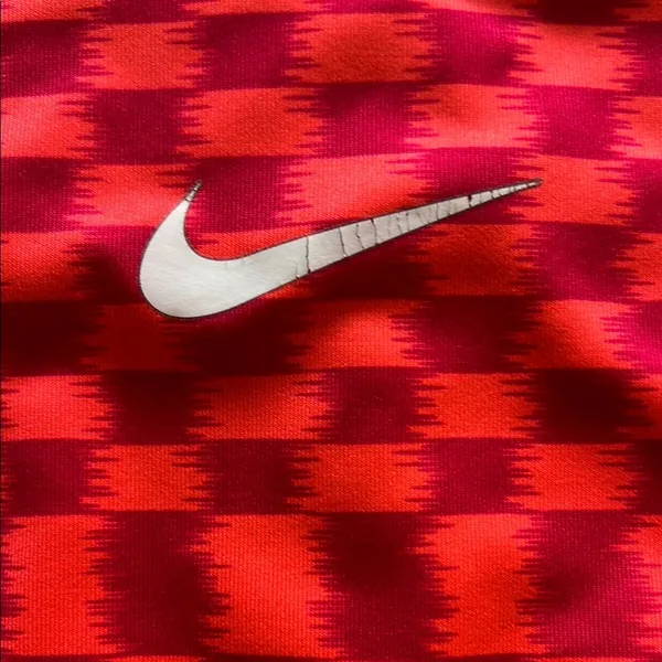 Nike Women's Pink & Orange Check Sports Bra - Image 2