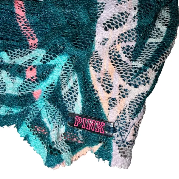 Victoria’s Secret PINK Tropical Teal Date Push Up V Wire Racerback Padded Bralette Small - Image 4