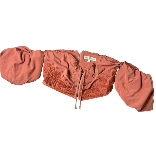 Herencia Collection Off The Shoulder‎ Lace Up Crop Top Womens L Lace Up Corset - Image 3