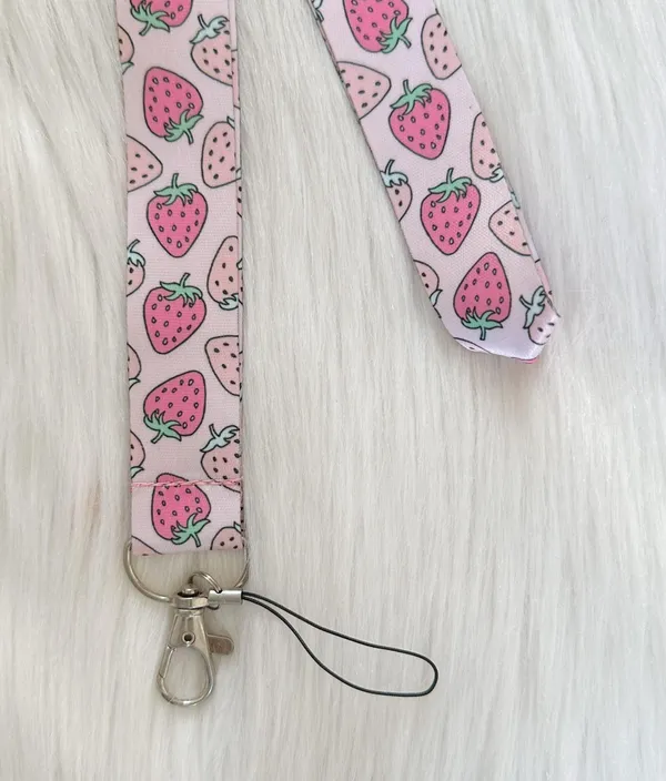 Strawberry lanyard Pink - Image 3