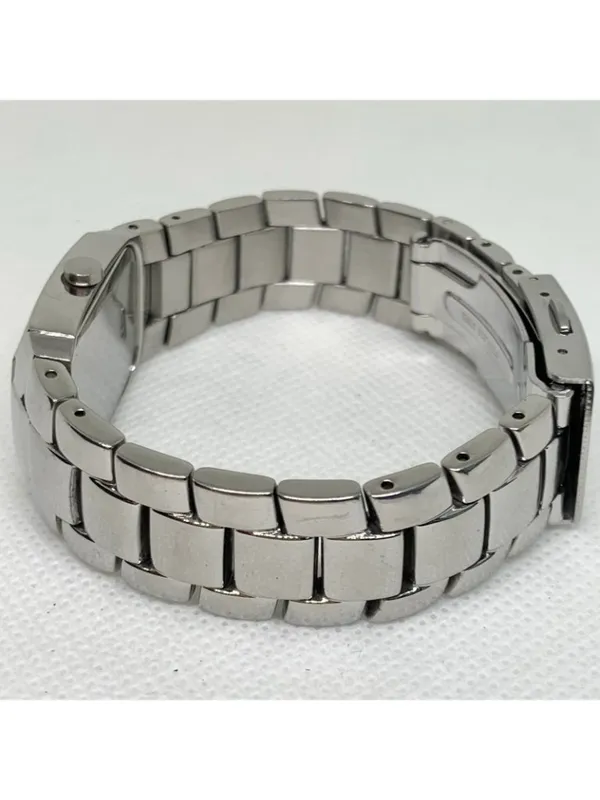 Vintage guess steel women watch silver tone 21mm quartz links 6.5” running - Image 4