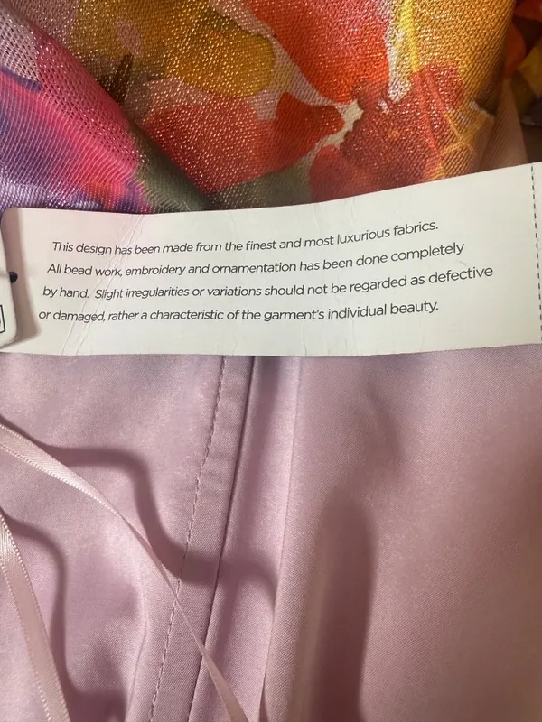 Aidan Mattox Adrianna Pappel Metallic Floral Jacquard Gown Pockets NWT US 6 Flaw - Image 14