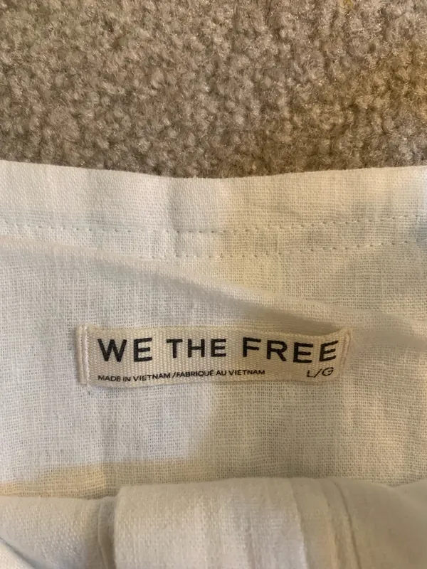 Free People White Linen Boat Neck Tank - Image 2