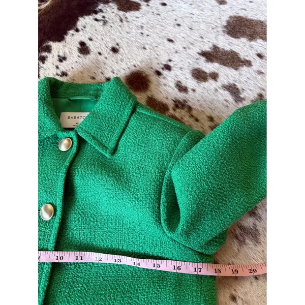 ARITZIA BABATON Green Tweed Frances Jacket In Vibrant Green Tweed Size XS‎ - Image 8