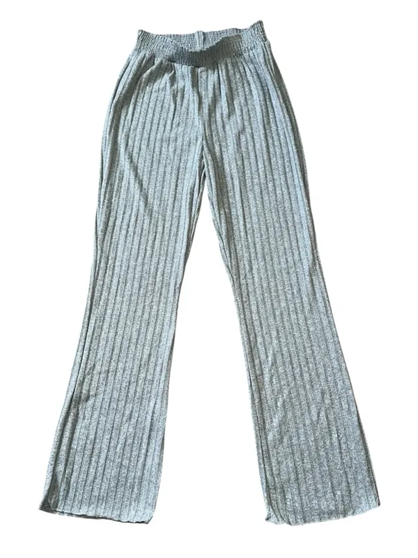Women's Auden Super Soft Rib Knit Lettuce Hem Bootcut Flare Lounge Pants - Image 2