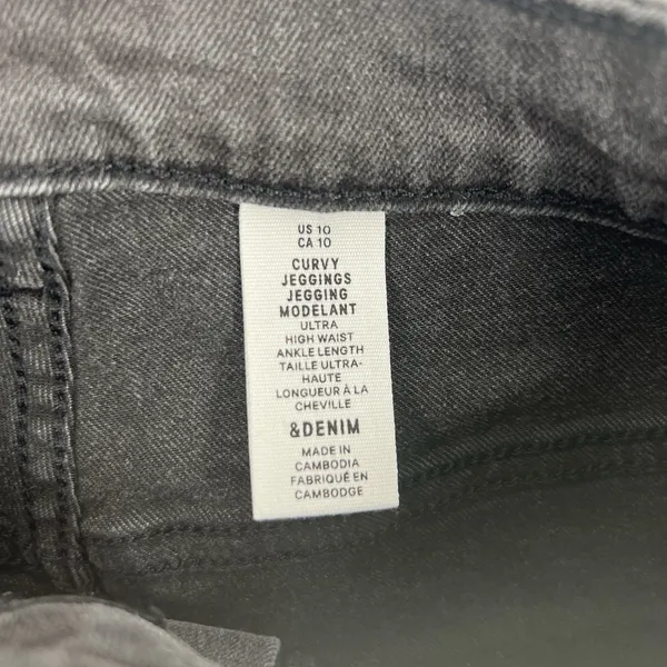 H&M Curvy Jegging Womens‎ Skinny Jean Size 10 High Waist Stretch Charcoal Denim - Image 6