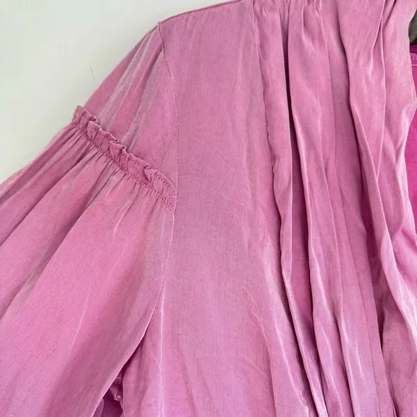 SCARLET DARKNESS Women Renaissance Retro Shirt Lantern Sleeves Top Size L Purple - Image 4