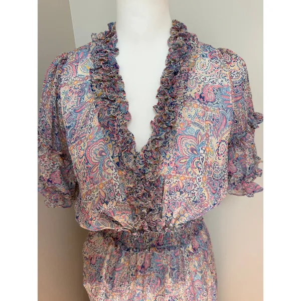 Generation Love Georgette Paisley Midi Dress in Fleur Mosaic - Image 5