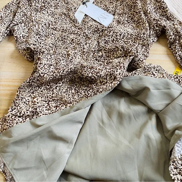 Zara brown printed dress - Image 10