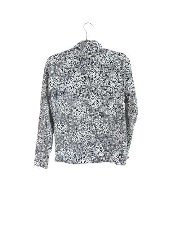 Women's J.Crew Long Sleeve Mock Neck Tee, Size M, White and Black Polka Dot - Image 3