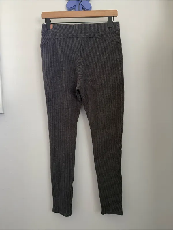 Lunya Medium Restore Thermal High Rise Legging Charcoal Pima Cotton Lounge Comfy - Image 3