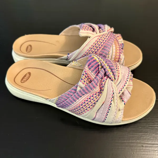 Dr. Scholl's Women's Sandals with Pink and Purple Woven‎ Straps - Image 4