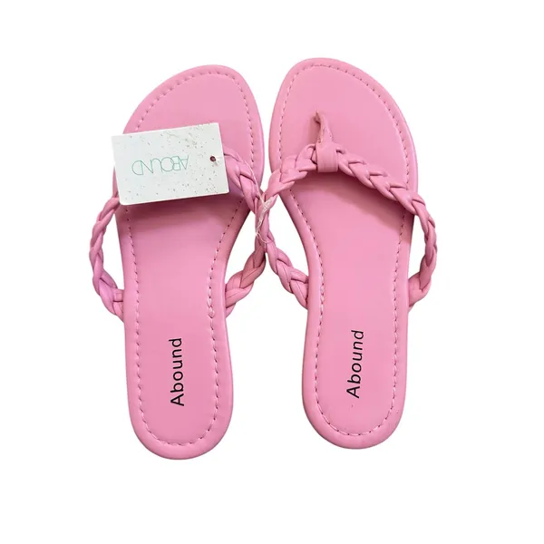 Abound pink braided thong sandals side 7.5 - Image 3