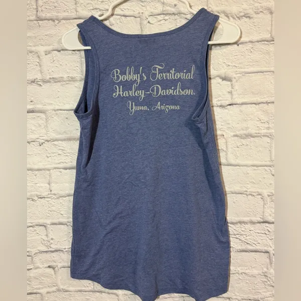 Harley-Davidson Women's Blue Tank Top, sz Med - Image 3