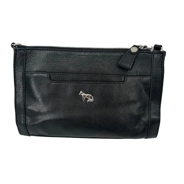 Emma‎ Fox Crossbody Bag Womens Purse Black White Striped Leather Chain Nautical - Image 11