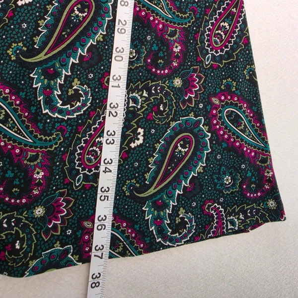 Tommy Hilfiger Womens Paisley Puff Sleeve Fit and Flare Dress Teal Pink Size 10 - Image 11