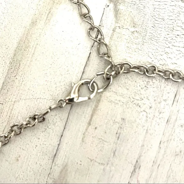 Turquoise and silver tone necklace - Image 6