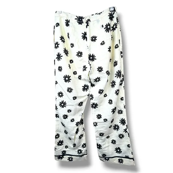 NEW Free People Groovy Daisy Black Floral Cotton Linen 2 Piece Casual Set Size 0 - Image 9