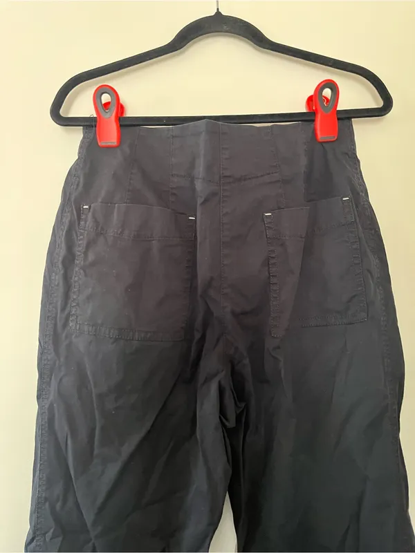 Maeve Black High Rise Straight Leg Pants 10 Stretch Preppy Minimalist Cotton - Image 4