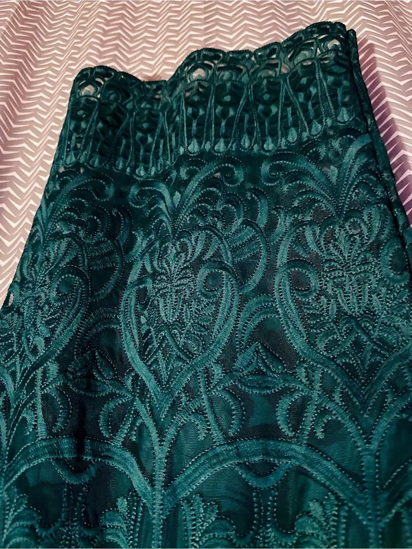 Bardot | Gia Forest Green Lace Bodycon Midi Dress, 8/M - Image 5