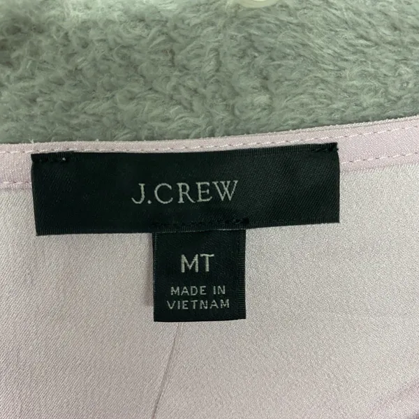 J Crew Shirt Womens Medium Tall Pink Puff Sleeve Satin Back Crepe Office BL712 - Image 4