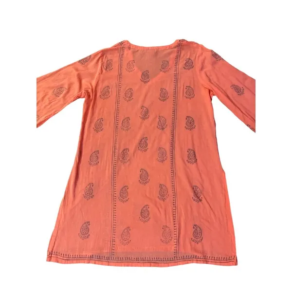 Peppermint Bay Swim Cover Up Womens XL Used Pullover Sequins Salmon Gray - Image 5