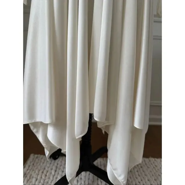 Vintage 80s Susan Roselli for Vijack Grecian Goddess Slinky Dress Ivory Rhinesto - Image 5