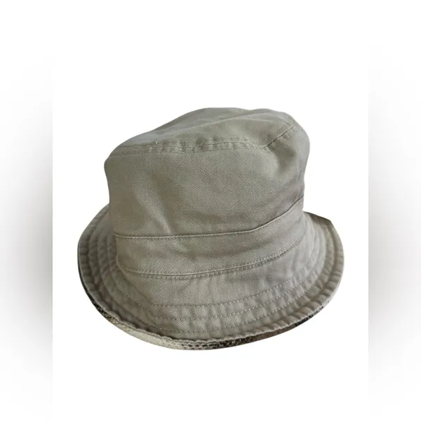 American Eagle Reversible Plaid Bucket‎ Hat One Size Neutral Check Hat - Image 3