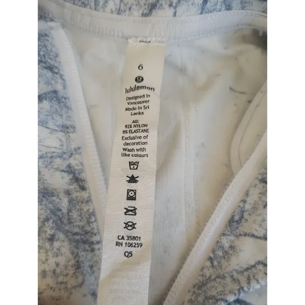 Lululemon Light Blue Marble Ebb To Train Full Zip Jacket Size 6 - Image 2