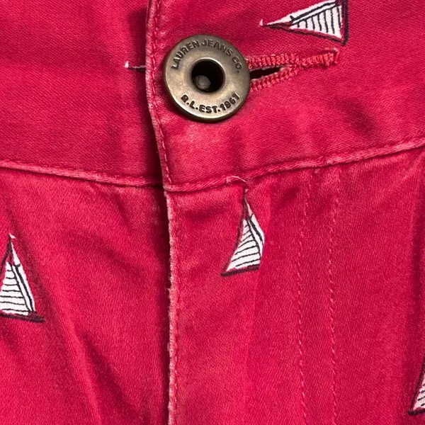 Ralph Lauren Red Sailboat-Print Dress Capris - Image 3