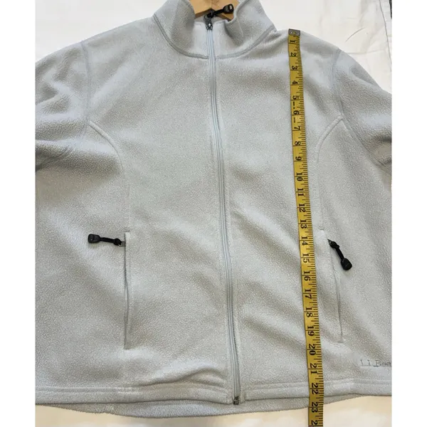 L.L. Bean Women’s Full-Zip Fleece Sweater Size L Light Blue Soft Polar Warm - Image 9