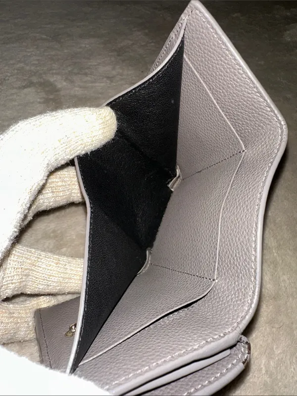Saint Laurent Pebbled Leather Card Case in Taupe Gray - Image 13