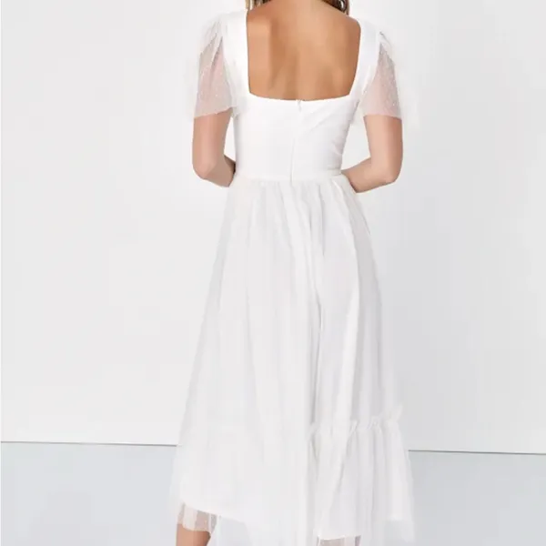 Lulu's White Tulle Dress - Image 4