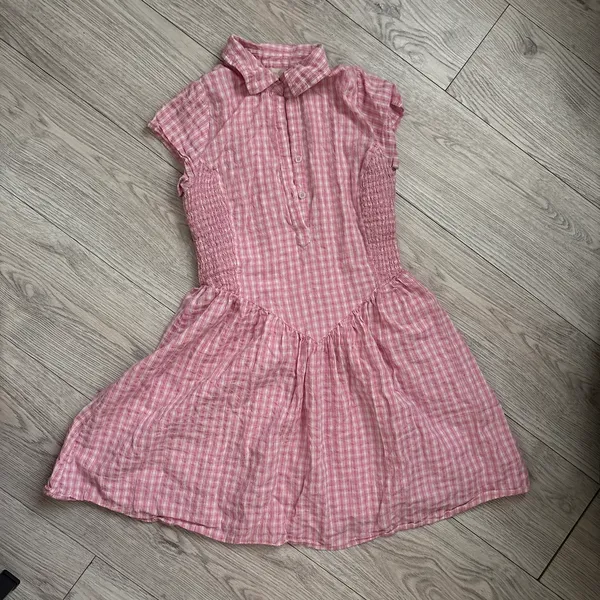 Gingham white and pink dress #cottagecore Size M - Image 3