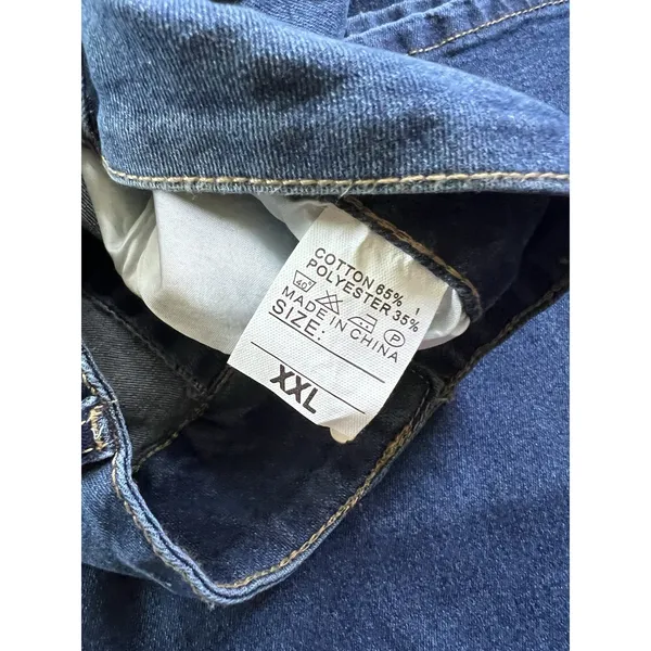 Womens Stretch Flare Boot Cut 2‎ Button Jeans Denim Medium Wash 33x29 Size XXL - Image 7