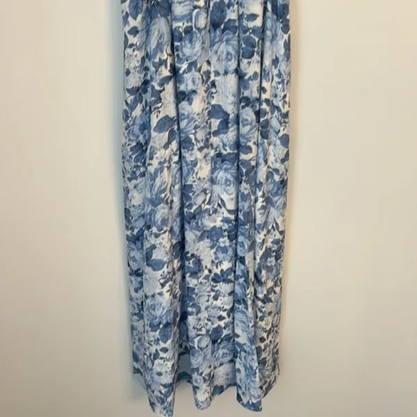 Abercrombie NWT Blue Floral Flowy Crinkle Maxi Dress - Image 7