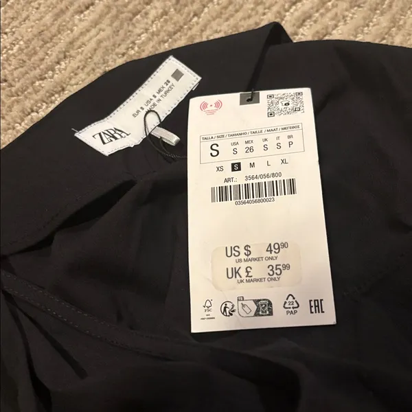 Zara Black Sleeveless Dress - Image 3