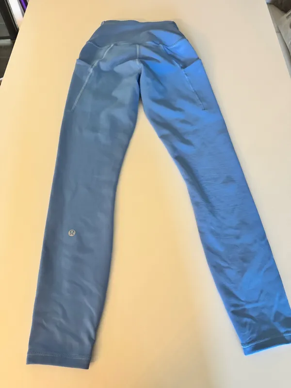 blue Lululemon Align High-Rise Pants with Pockets feature Nulu fabric. - Image 2