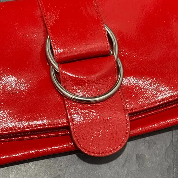 Hobo International Red Patent Leather Fold Over Clutch - Image 2