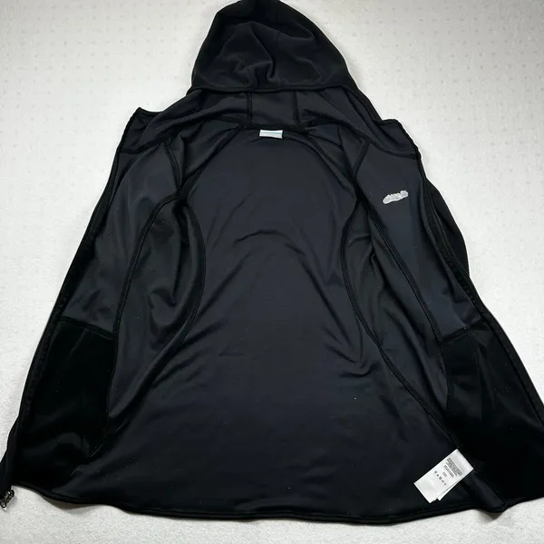 Columbia Fleece Zip Up Hoodie Womens Small Black Full Zip Jacket - Image 3