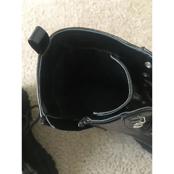 Wild Diva Women's High Top Gloss Boots Shoes Size 9 Black - Image 6