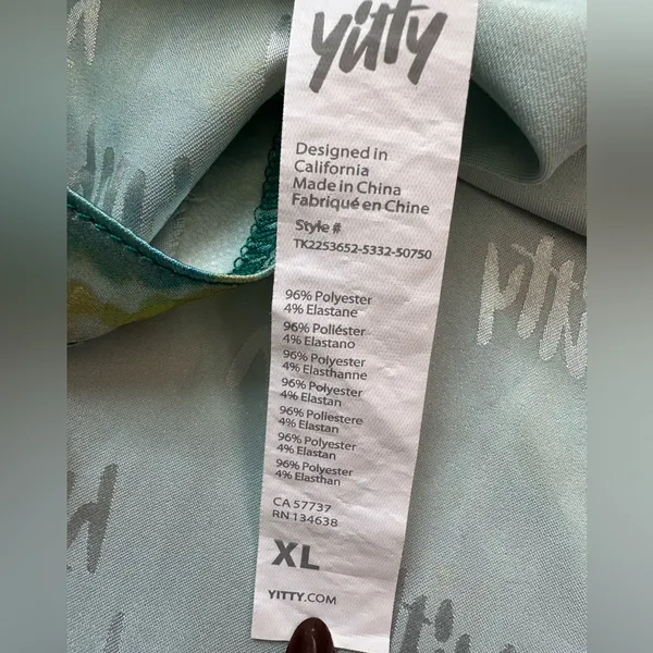 YITTY Satin Flowy Set Pajama Deep Sea‎ Top Size XL and Short Size Large Set of 2 - Image 5