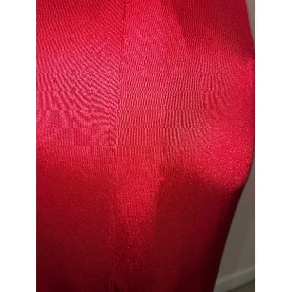 Kurt Thomas Red Cowl Neck Slinky Halter Gown Size 2 Beaded Open Back Maxi Dress - Image 10
