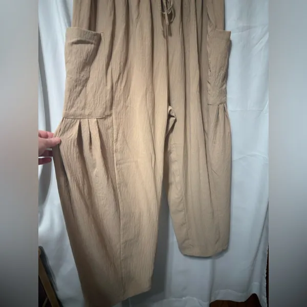Merokeety tan wide leg cargo trouser M - Image 9