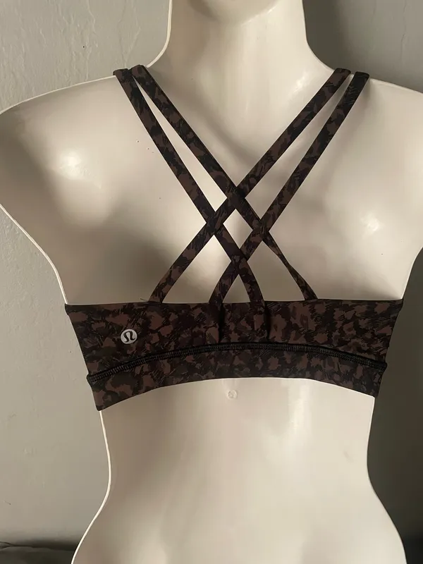 Lululemon Energy Bra Medium Support B–D Cup Wild Thing Camo Brown - Image 6